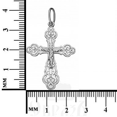крест «распятие, молитва «спаси и сохрани», серебро 925 проба с родированием (арт. 1-242-8)