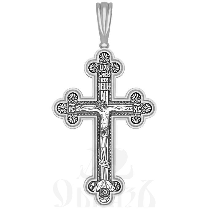 крест трилистник ангел хранитель, серебро 925 проба с родированием (арт. 17.067р)