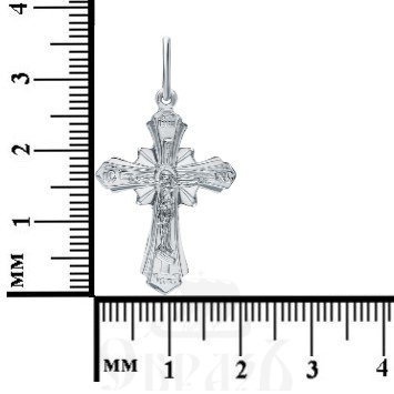крест «распятие, молитва «спаси и сохрани», серебро 925 проба с родированием (арт. 1-078-8)