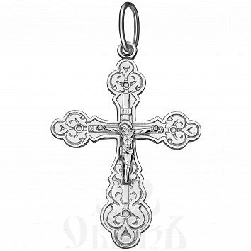 крест «распятие, молитва «спаси и сохрани», серебро 925 проба с родированием (арт. 1-242-8)