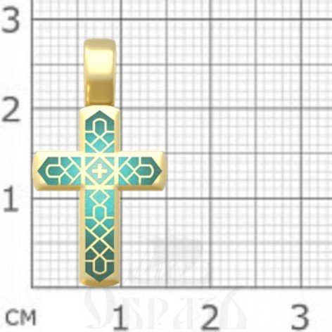 крест «спаси господи», серебро 925 проба с золочением и эмалью (арт. 19.014)