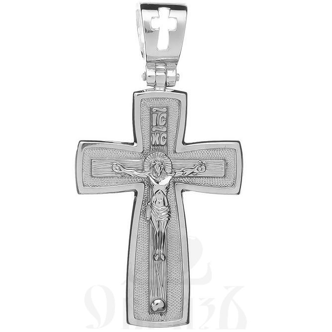 золотой крест с иисусовой молитвой, 585 проба белого цвета (арт. п30071-з5б)