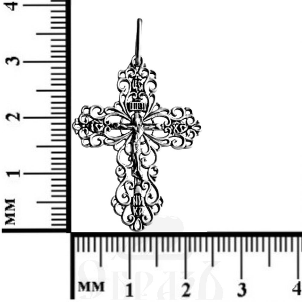 крест «распятие», серебро 925 проба с родированием (арт. 2-283-8)