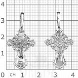 крест «распятие», серебро 925 проба с родированием (арт. 2-166-8)