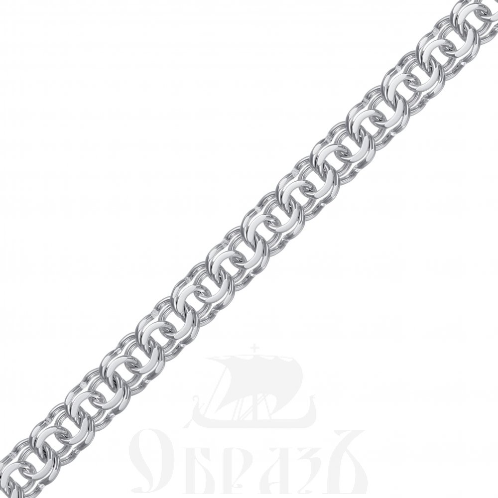 браслет "бисмарк" серебро 925 пробы с родированием (арт. нб 22-052ю-3 d0.80)