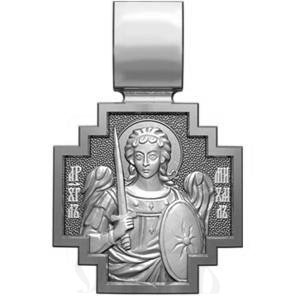 нательная икона св. апостол и евангелист марк, серебро 925 проба с платинированием (арт. 06.551р)