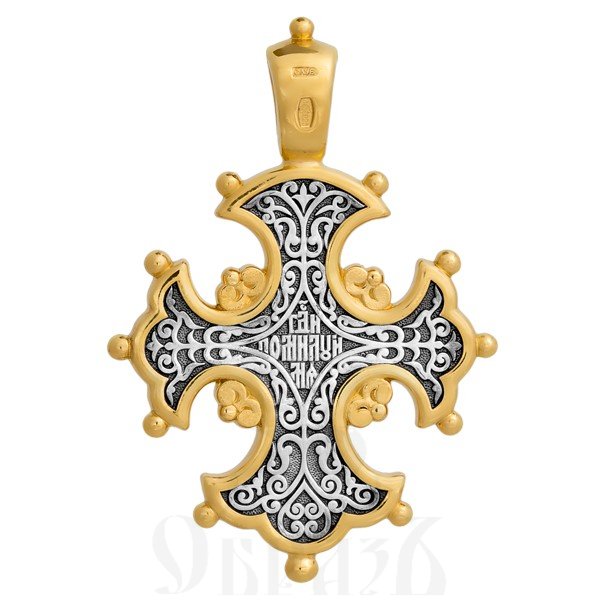 крест «процвете древо креста», серебро 925 проба с золочением (арт. 101.057)